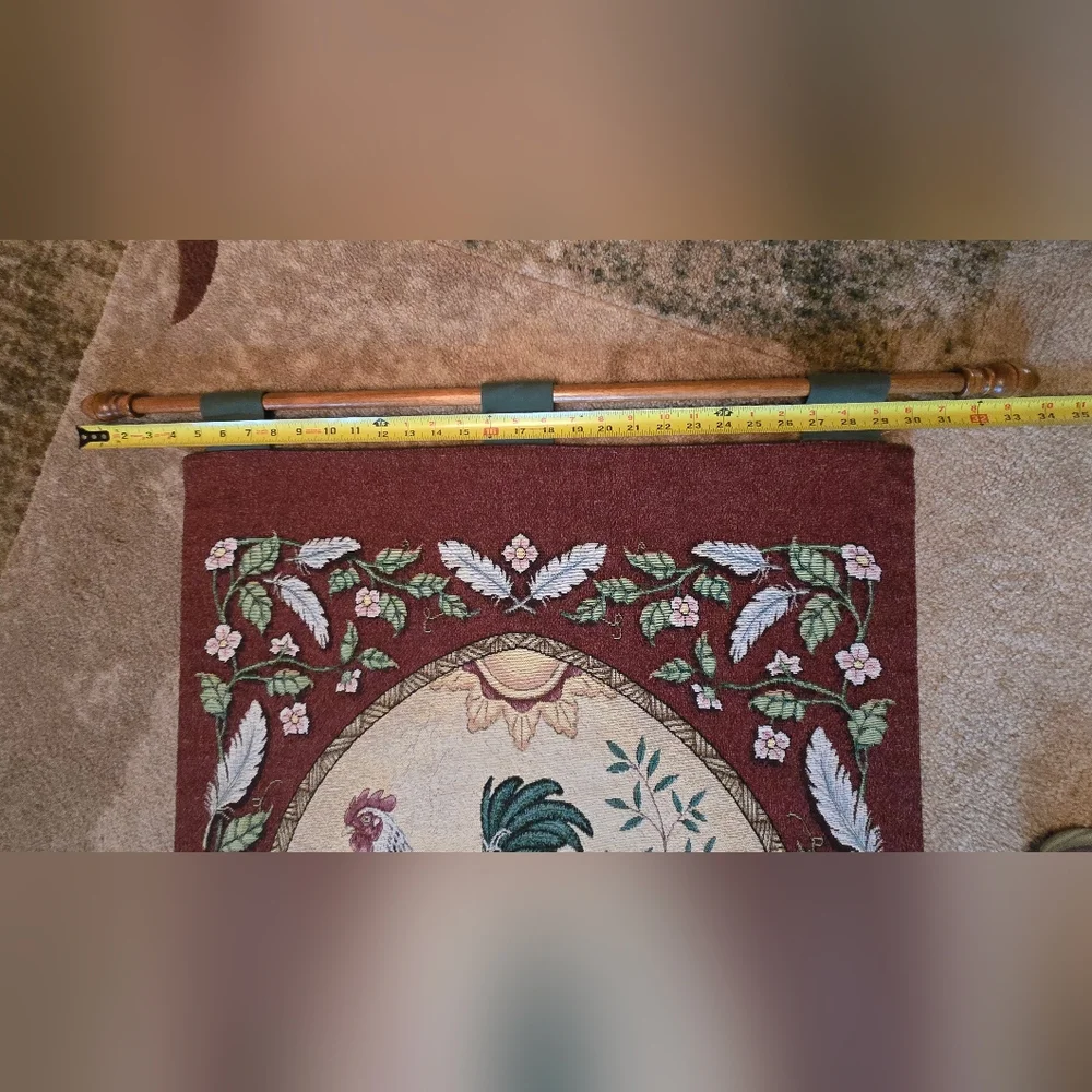 Rustic Rooster Tapestry Wall Hanging